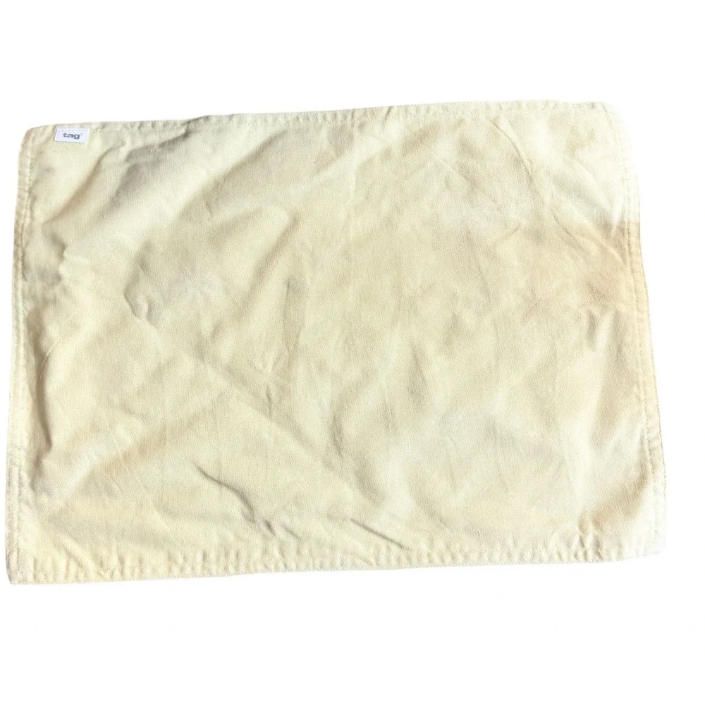 Tag Embroidered Floral Placemats and Napkins Set (4) Yellow Cotton Wildflower